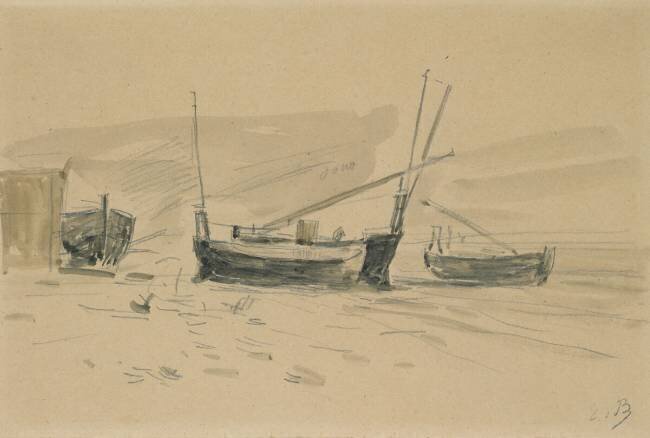 Petits bateaux échoués Eugène Boudin