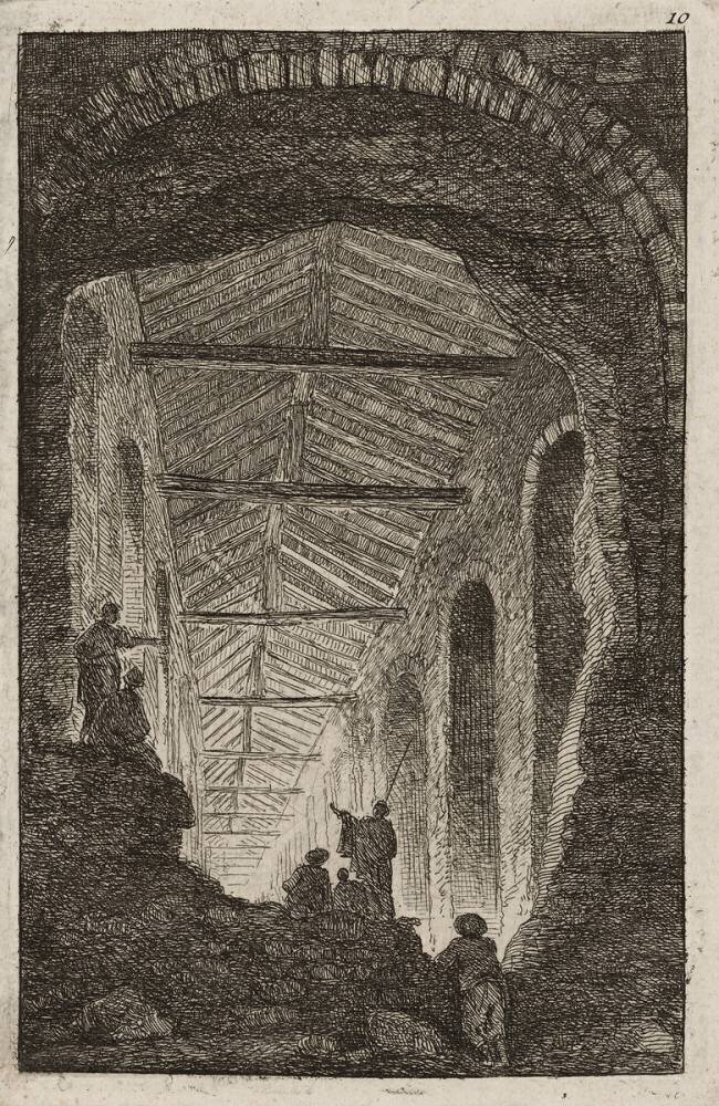 Planche dix des Soirées à Rome Hubert Robert