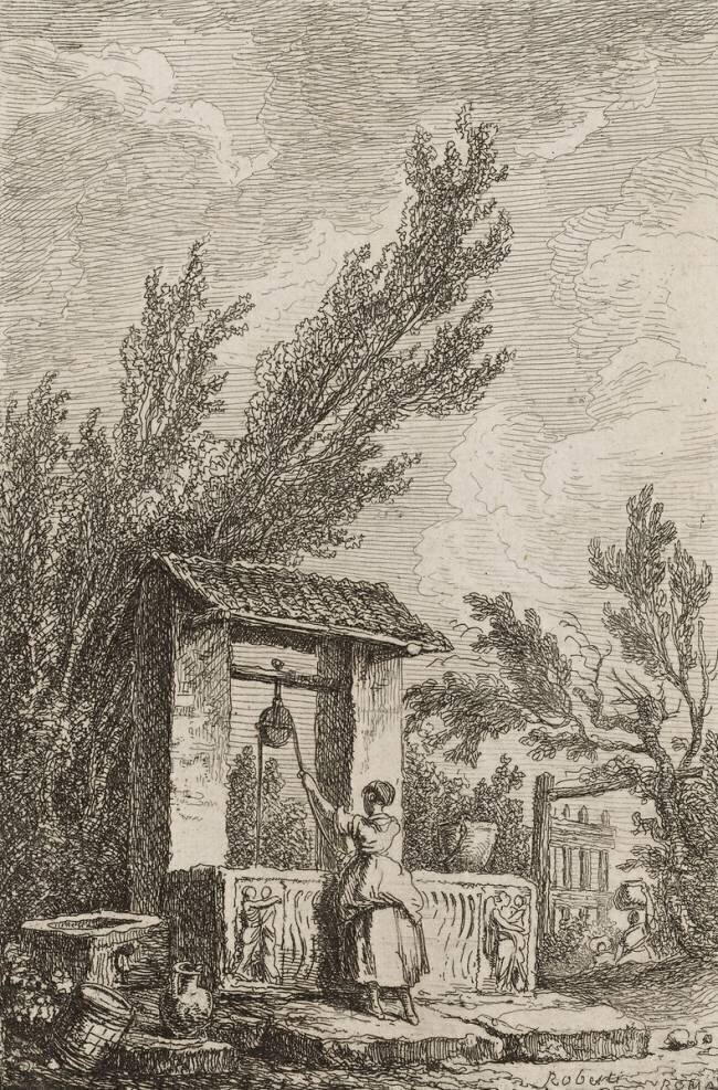 Plaque sept des Soirées à Rome Hubert Robert