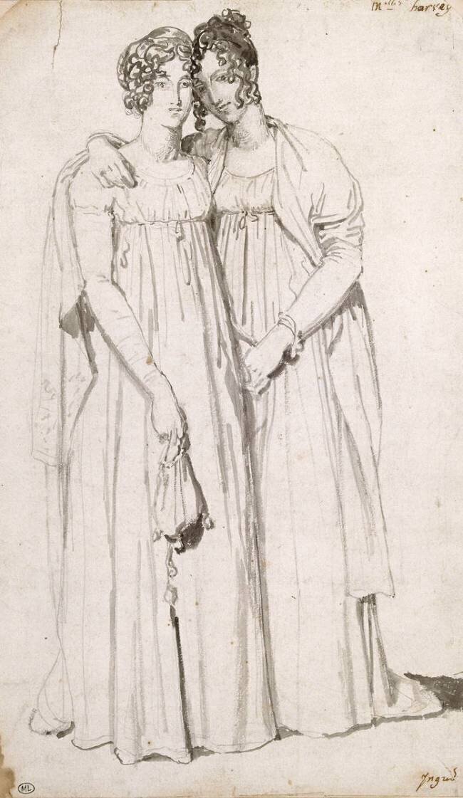 Portraits des deux soeurs Harvey Jean-Auguste-Dominique Ingres