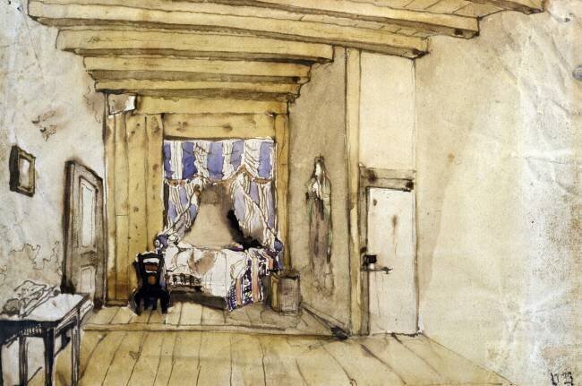 Premier état supposé de la chambre de Victor Hugo à Guernesey Victor Hugo