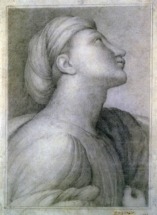 Profil de visage dans le style de Raphaël Jean-Auguste-Dominique Ingres