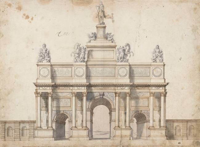 Projet pour l'arc de triomphe de la rue Saint Antoine à Paris Charles Le Brun