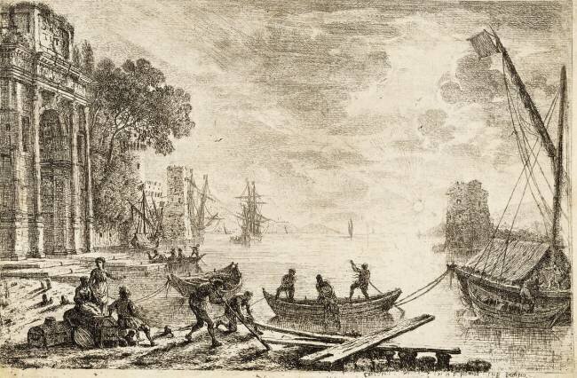Scène de port avec soleil levant Claude Gellée