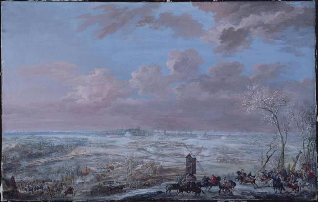 Siège de Bruxelles sous la neige par le maréchal de Saxe du 7 au 20 février 1746 Louis Nicolas van Blarenberghe