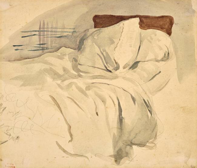 Un lit défait Eugène Delacroix