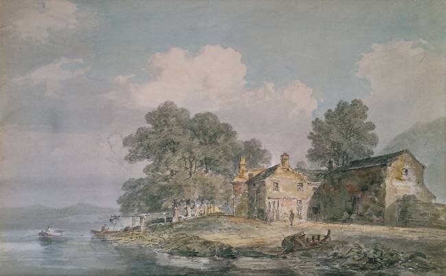 Une ferme au bord d'un lac dans le Lake District Joseph Mallord William Turner