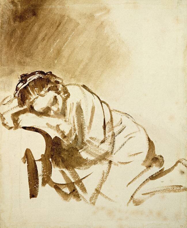 Une Jeune Femme Endormie  Rembrandt