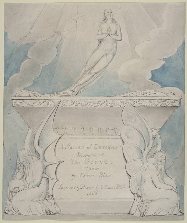 Une page de titre pour "The Grave William Blake
