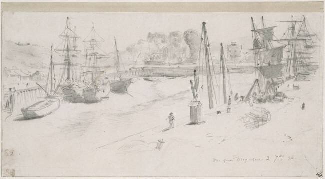 Vue du quai Duquesne à Dieppe Eugène Delacroix
