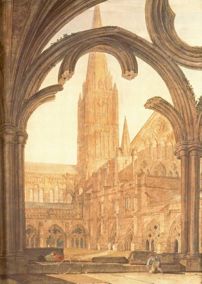 Vue sud de la cathédrale de Salisbury depuis les cloîtres Joseph Mallord William Turner