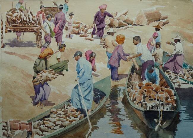 Chargement, marché de Thaung Tho Wilson Clive