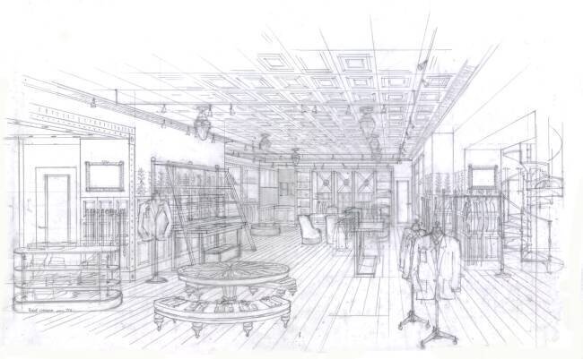 Perspective d'un magasin à Londres Pascal Langevin