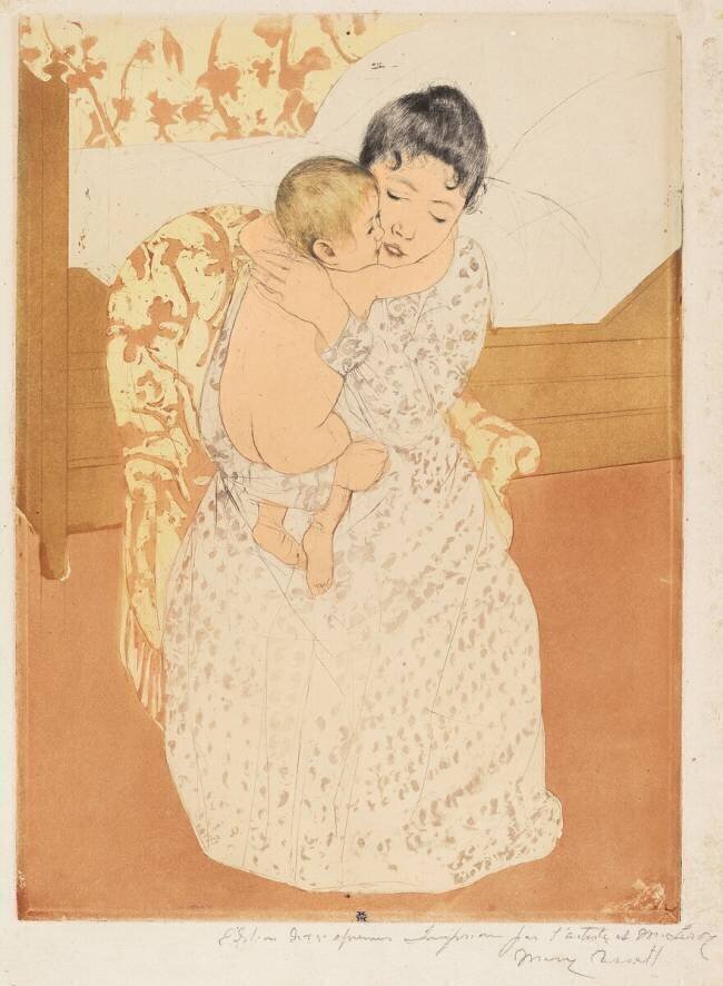 Caresse maternelle Mary Cassatt