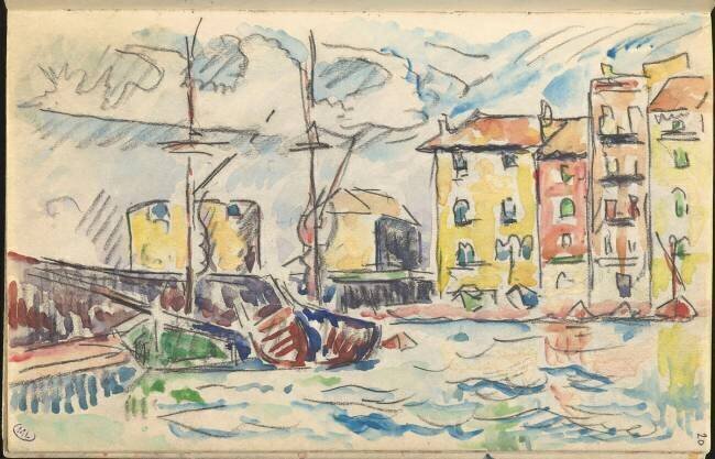 Carnet : Port d'une ville de la côte Méditerranéenne Paul Signac