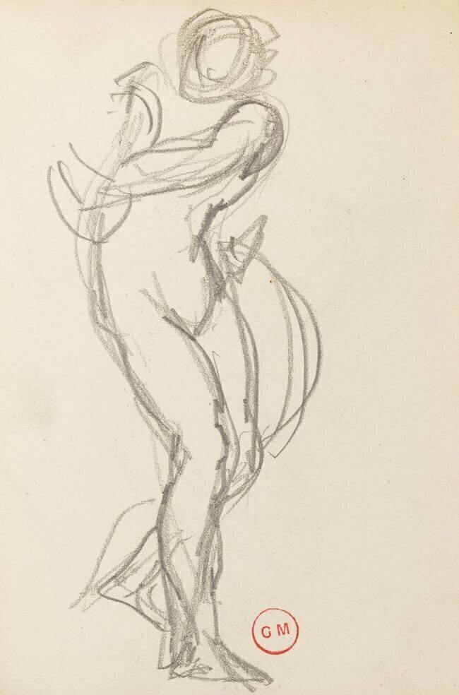 Carnet de Dessin : étude pour la Sulamite Gustave Moreau