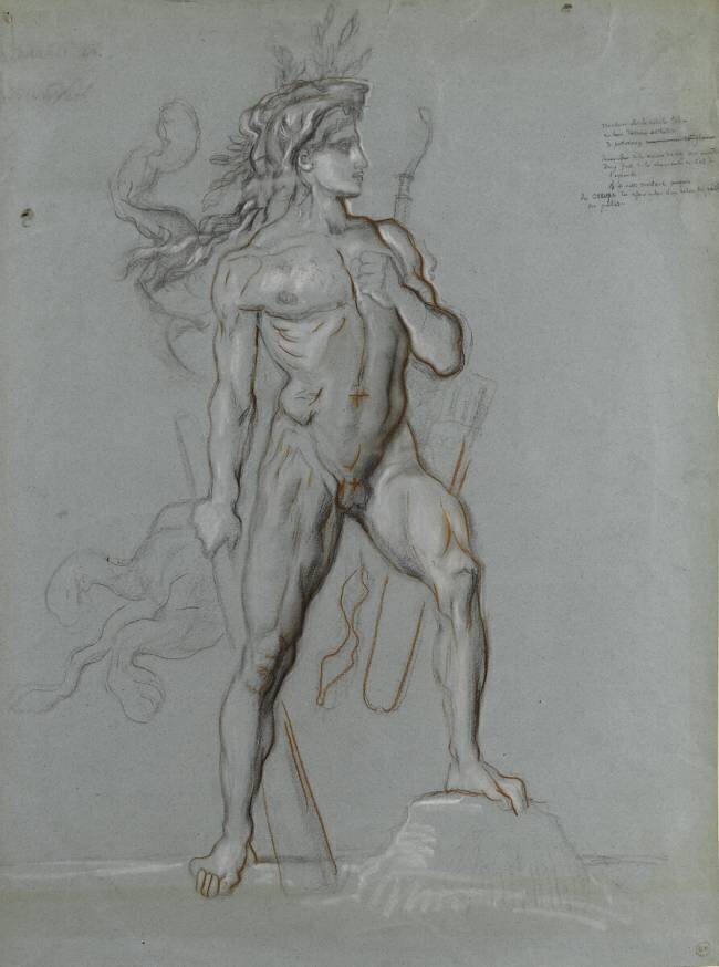 Carton 84-1. Etude pour "Hercule et l'Hydre de Lerne" Gustave Moreau