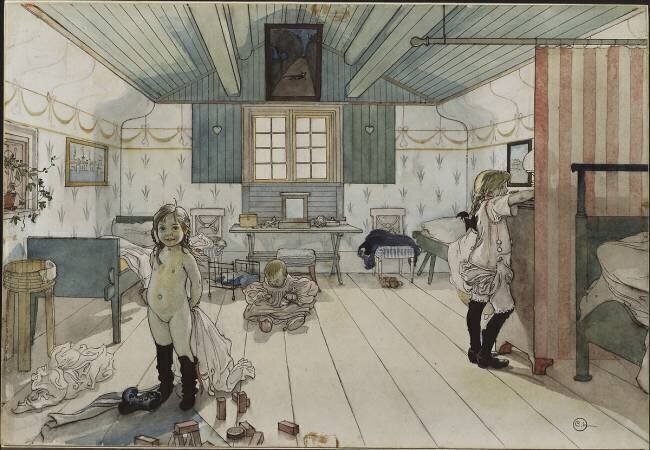 Chambre de petites filles Carl Larsson