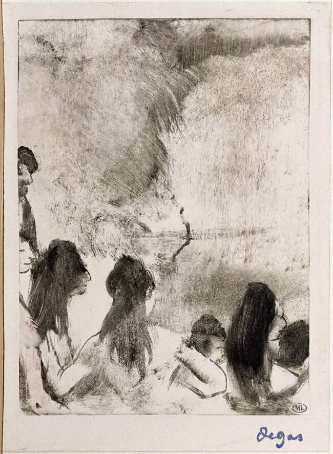Cinq danseuses, vues de dos, en buste Edgar Degas
