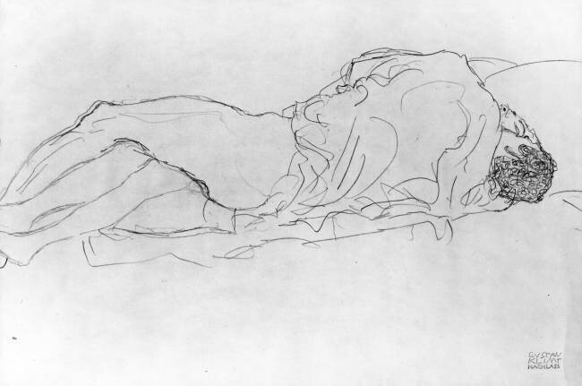 Couple au lit Gustav Klimt