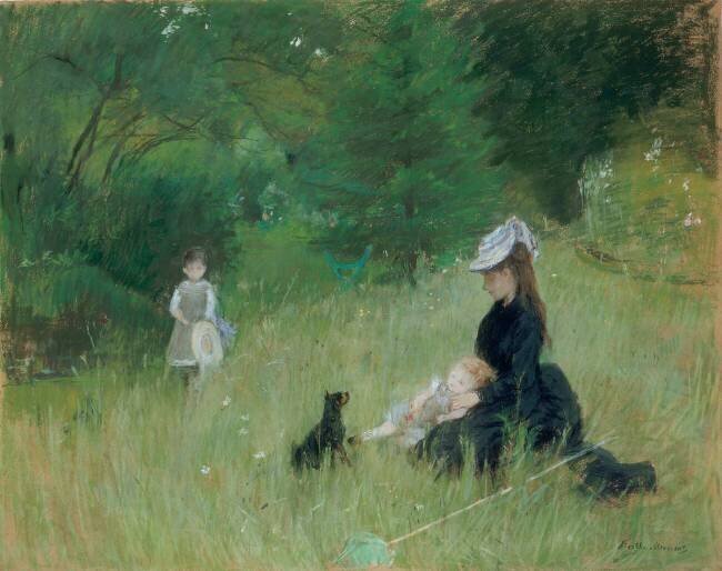 Dans le parc [Edma Pontillon, soeur de B. Morisot et ses filles, Jeanne et Blanche] Berthe Morisot