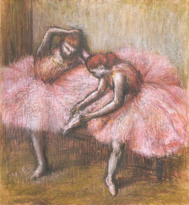 Deux danseuses roses Edgar Degas