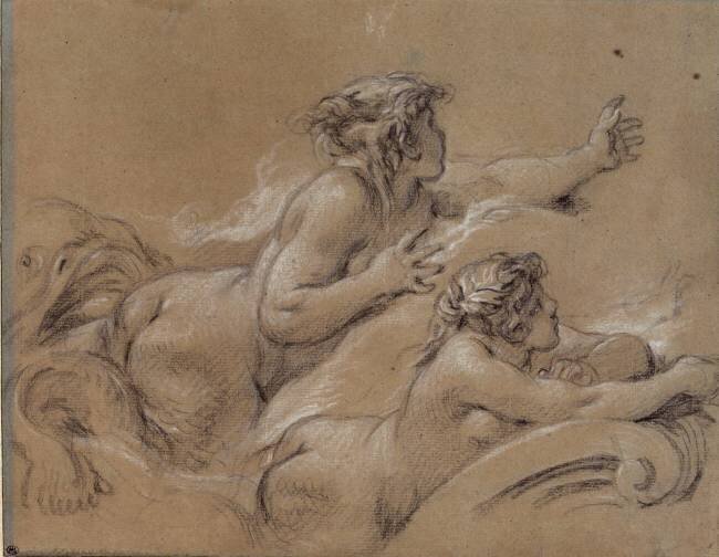 Deux études pour une femme triton François Boucher