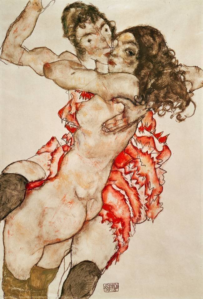 Deux femmes enlacées Egon Schiele