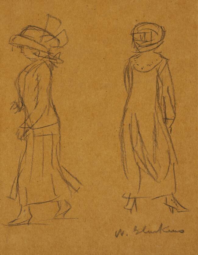Deux femmes qui s'éloignent l'une de l'autre William James Glackens