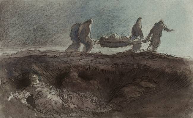Enlèvement de mon colonel blessé le soir de la bataille (27 septembre) Georges Hugo