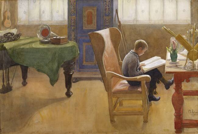 Esbjorn dans le coin des études Carl Larsson