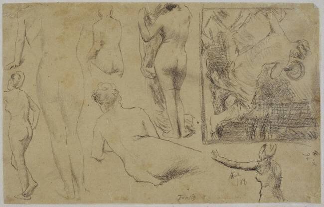 Esquisses de femmes nues vues de dos Henri Fantin-Latour