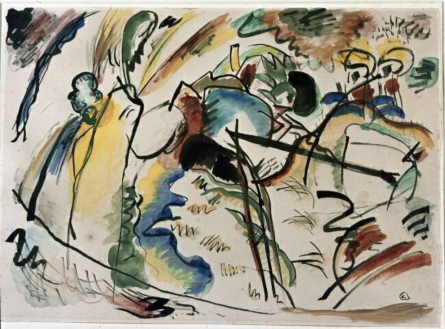 Expressionnisme : étude pour une peinture avec une forme blanche Wassily Kandinsky