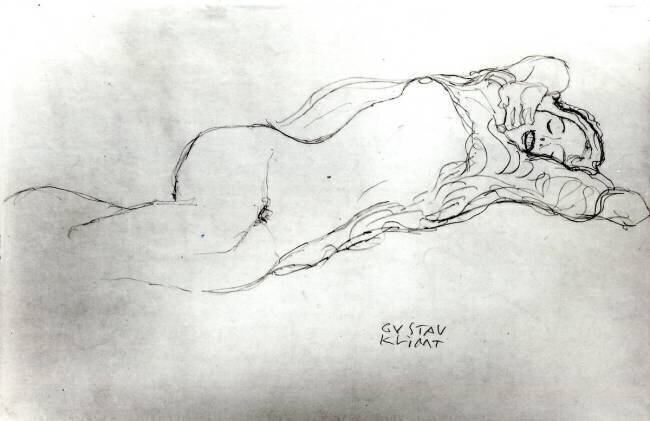 Femme allongée Gustav Klimt