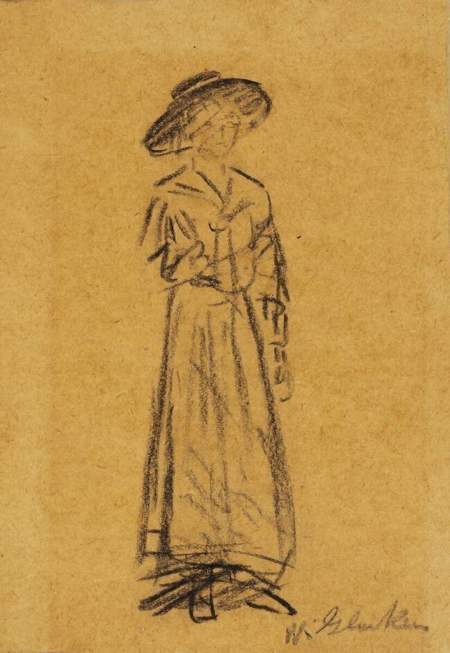 Femme avec un chapeau à larges bords William James Glackens