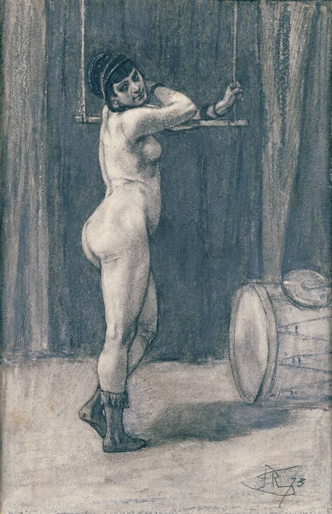Femme avec un trapèze Félicien Rops