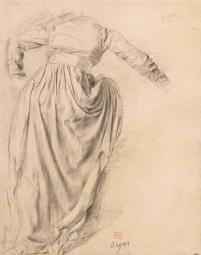 Femme de dos montant dans un char, étude pour Sémiramis Edgar Degas