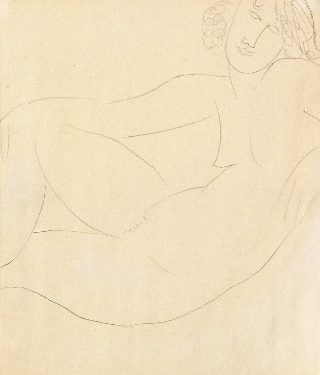 Femme Nue Accoudee Amedeo Modigliani