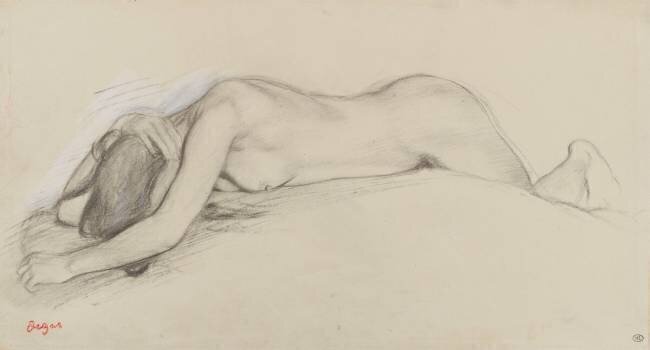 Femme nue couchée sur le ventre Edgar Degas