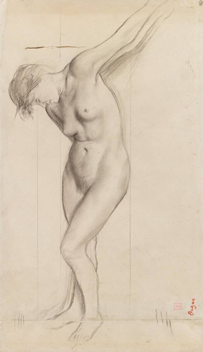 Femme nue, debout, étude pour Scène de guerre Edgar Degas