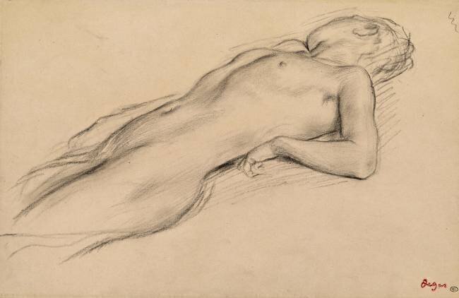 Femme nue, étendue sur le dos Edgar Degas