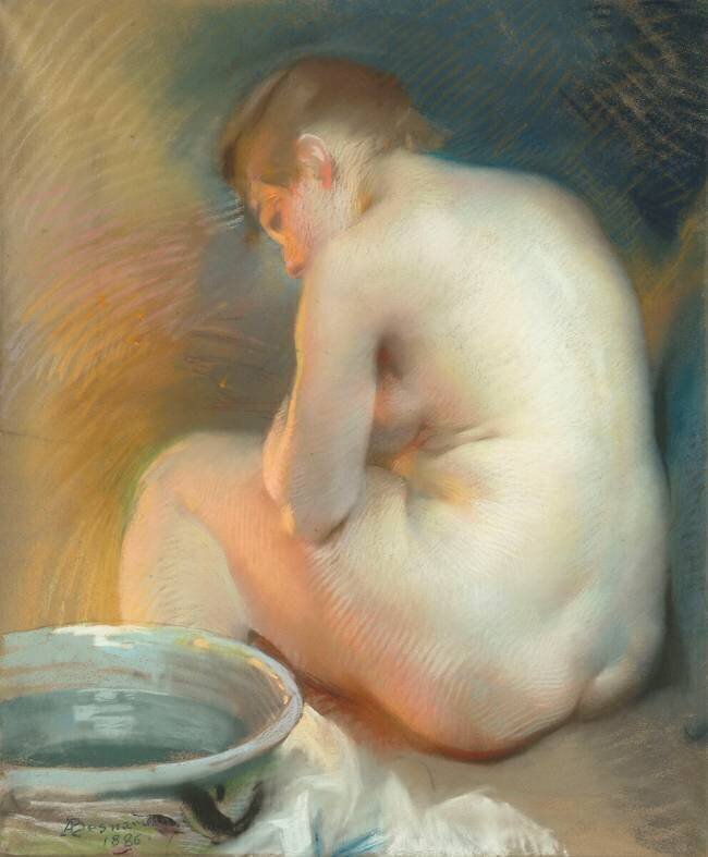 Femme nue se chauffant Albert Besnard