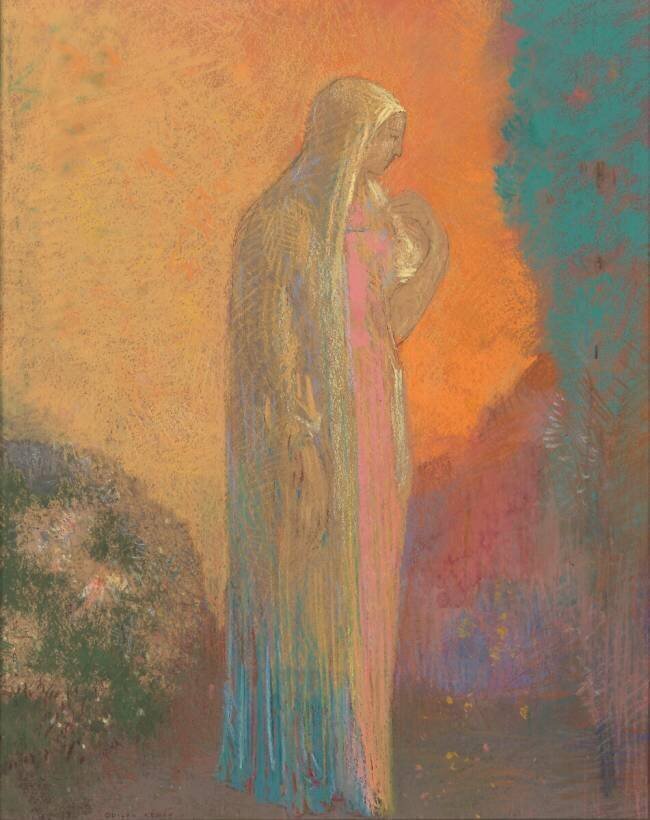 Femme voilée debout Odilon Redon