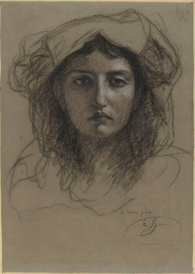 Fille d'Alvito, étude pour la tête de la porteuse d'eau "à mon père" Ernest Hébert