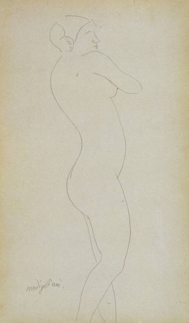 Fille nue debout Amedeo Modigliani