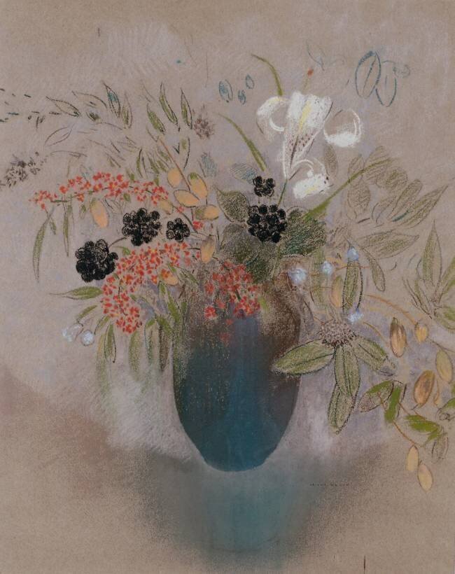 Fleurs dans un Vase Odilon Redon