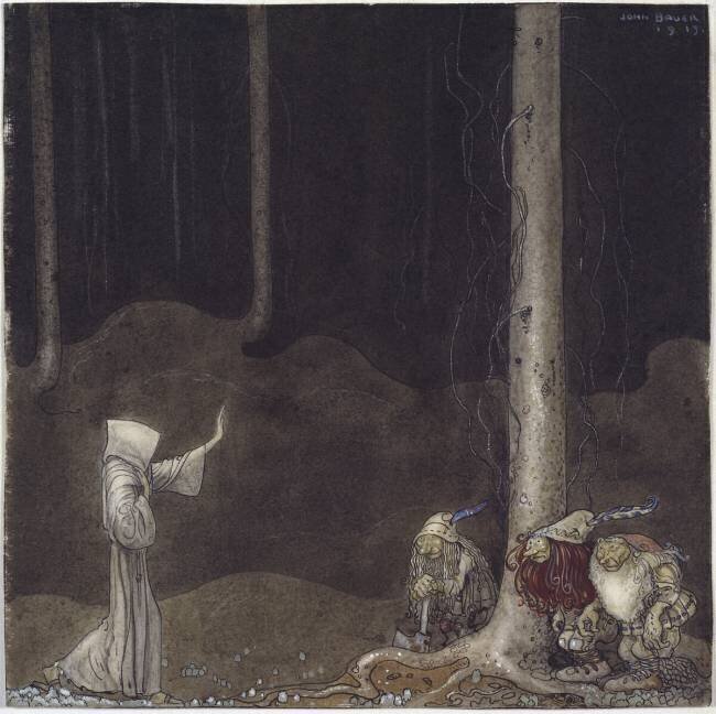Frère Martin et les trois trolls John Bauer