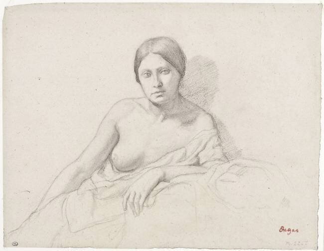 Jeune femme, demi nue, accoudée Edgar Degas