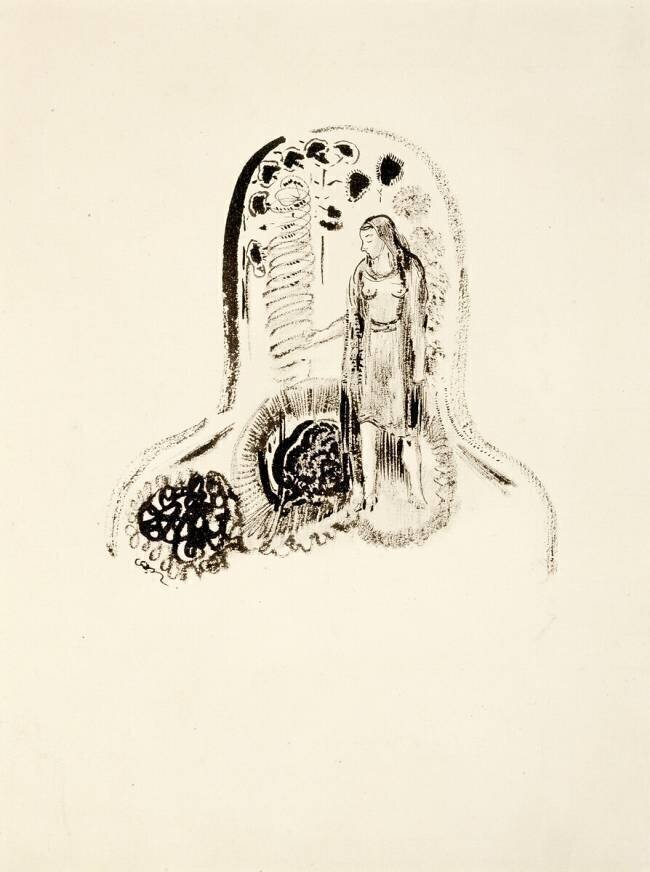 Jeune Fille dans un Jardin de Fleurs Odilon Redon