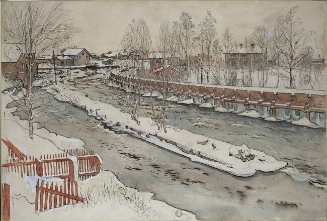 La Chute de bois Carl Larsson